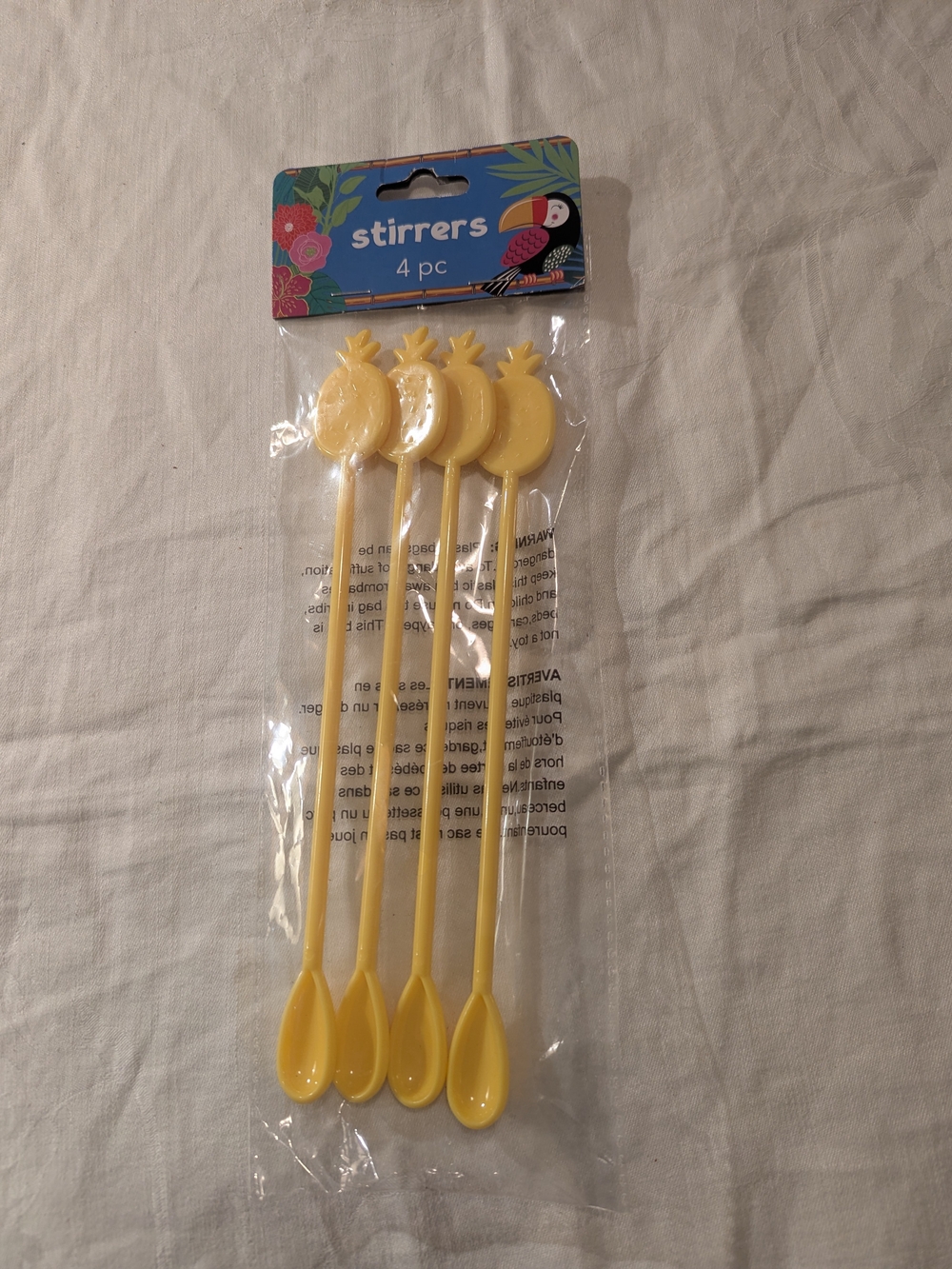 Stirrers 4-Pack Pineapple Cocktail Stirrers - Yellow